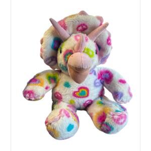 Build-A-Bear Pink White Plush Triceratops Dinosaur Plush  Stuffed Toy 18” Love